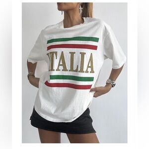 Free People - Retro ITALIA Tee - 90s - oversized - Size L